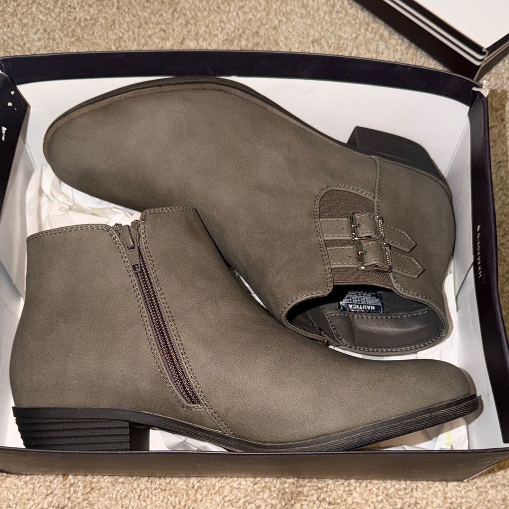 Nautica Taupe Chukka Boots with Side Zipper